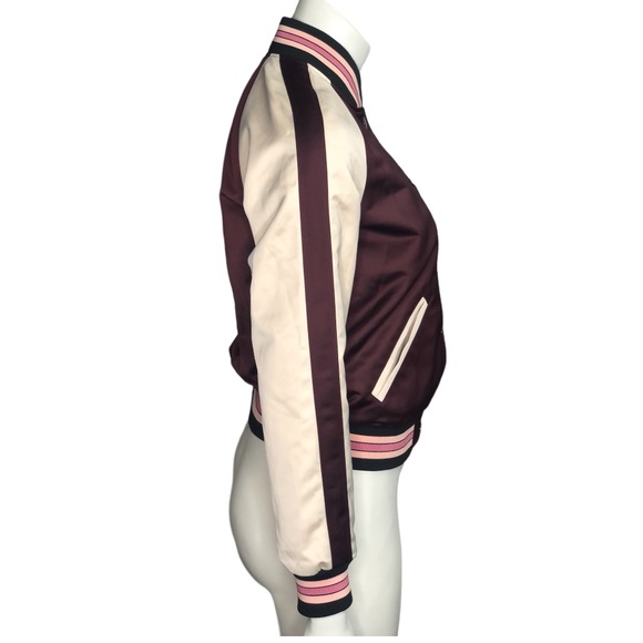 Coach Reversible Satin Varsity Style Bomber Jacket - Picture 3 of 16